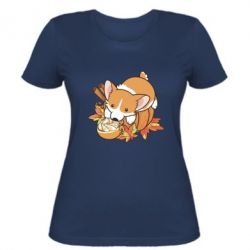 Женская футболка Autumn Corgi - PrintSalon