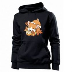 Женское худи Autumn Corgi - PrintSalon