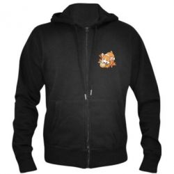 Мужское худи на молнии Autumn Corgi - PrintSalon