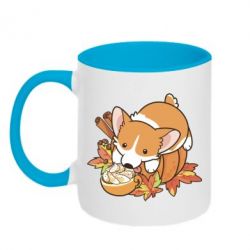 Чашка двокольорова Autumn Corgi-PrintSalon Чашка двокольорова Autumn Corgi