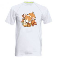 Мужская футболка для спорта Autumn Corgi - PrintSalon