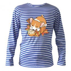 Тельняшка с длинным рукавом Autumn Corgi - PrintSalon