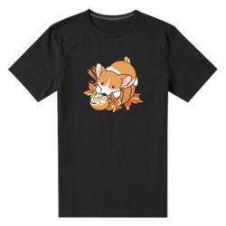 Мужская футболка премиум Autumn Corgi - PrintSalon