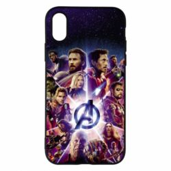 Чохол для iPhone X/Xs Avengers heroes and logo endgame - PrintSalon