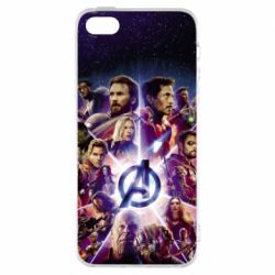 Чохол для iphone 5/5S/SE Avengers heroes and logo endgame - PrintSalon