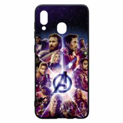 Чохол для Samsung A20 Avengers heroes and logo endgame - PrintSalon