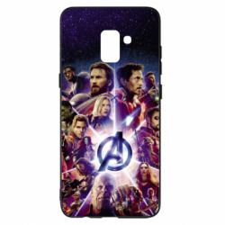 Чохол для Samsung A8+ 2018 Avengers heroes and logo endgame - PrintSalon