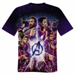 Чоловіча футболка 3D Avengers heroes and logo endgame - PrintSalon