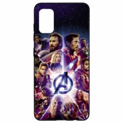 Чехол для Samsung A41 Avengers heroes and logo endgame
