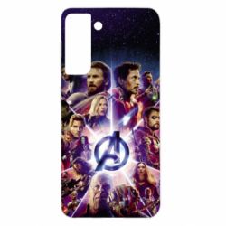 Чехол для Samsung S21 Avengers heroes and logo endgame