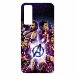 Чохол для Huawei P Smart 2021 Avengers heroes and logo endgame - PrintSalon