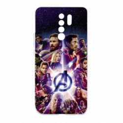 Чохол для Xiaomi Redmi 9 Avengers heroes and logo endgame - PrintSalon