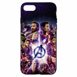Чохол для iPhone SE 2022 Avengers heroes and logo endgame - PrintSalon