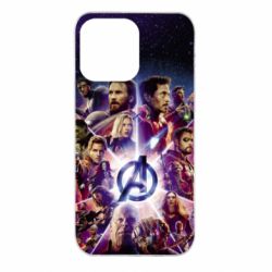 Чохол для iPhone 14 Pro Max Avengers heroes and logo endgame - PrintSalon