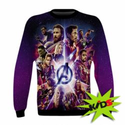 Дитячий 3D світшот Avengers heroes and logo endgame - PrintSalon