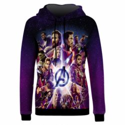 Жіноче 3D худі Avengers heroes and logo endgame-PrintSalon Жіноче 3D худі Avengers heroes and logo endgame