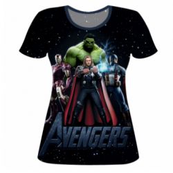 Женская футболка 3D Avengers in space - PrintSalon