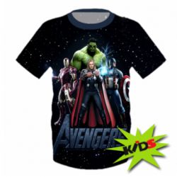 Детская 3D футболка Avengers in space - PrintSalon