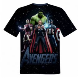 Мужская футболка 3D Avengers in space - PrintSalon