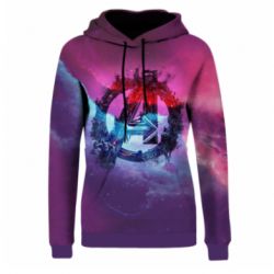 Жіноче 3D худі Avengers logo and space-PrintSalon Жіноче 3D худі Avengers logo and space