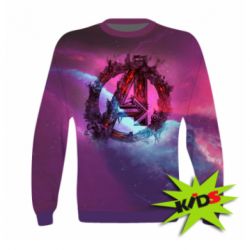 Детский 3D свитшот Avengers logo and space