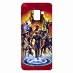 Чехол для Samsung A8+ 2018 Avengers on fire - PrintSalon