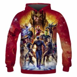 Мужское 3D худи Avengers on fire - PrintSalon