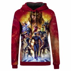 Жіноче 3D худі Avengers on fire-PrintSalon Жіноче 3D худі Avengers on fire