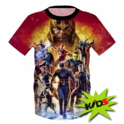 Детская 3D футболка Avengers on fire - PrintSalon