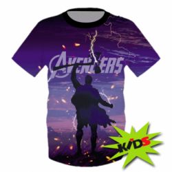 Дитяча 3D футболка Avengers thor minimalist-PrintSalon Дитяча 3D футболка Avengers thor minimalist