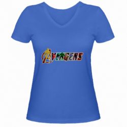Женская футболка с V-образным вырезом Avengers - PrintSalon