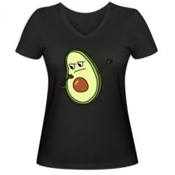 Женская футболка с V-образным вырезом Avocado swag - PrintSalon