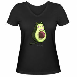Жіноча футболка з V-подібним вирізом Avocat - PrintSalon