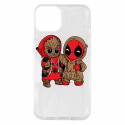 Чехол для iPhone 14 Baby Groot And Deadpool - PrintSalon