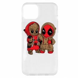 Чехол для iPhone 14 Plus Baby Groot And Deadpool - PrintSalon