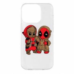 Чехол для iPhone 14 Pro Baby Groot And Deadpool - PrintSalon