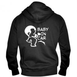 Мужское худи на молнии Baby in car-PrintSalon Мужское худи на молнии Baby in car