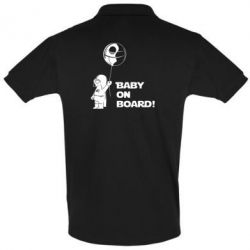 Мужское поло Baby on board 1 - PrintSalon