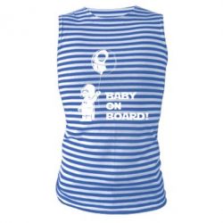 Майка-тельняшка Baby on board 1 - PrintSalon