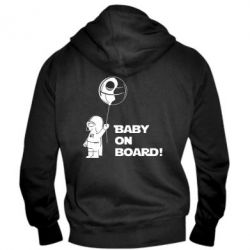 Мужское худи на молнии Baby on board 1-PrintSalon Мужское худи на молнии Baby on board 1