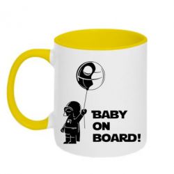 Чашка двокольорова Baby on board 1-PrintSalon Чашка двокольорова Baby on board 1