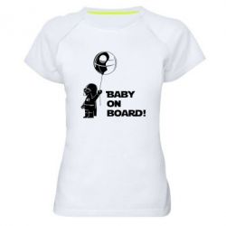 Женская футболка для спорта Baby on board 1 - PrintSalon