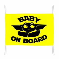 Флаг Baby on board yoda - PrintSalon