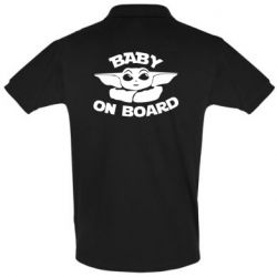 Мужское поло Baby on board yoda - PrintSalon