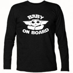 Футболка с длинным рукавом Baby on board yoda - PrintSalon