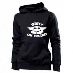 Женское худи Baby on board yoda - PrintSalon