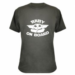 Камуфляжная футболка Baby on board yoda - PrintSalon