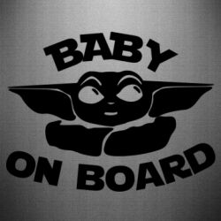 Наклейка Baby on board yoda - PrintSalon