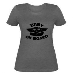 Женская футболка Baby on board yoda - PrintSalon