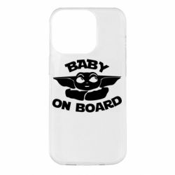 Чехол для iPhone 14 Pro Baby on board yoda - PrintSalon